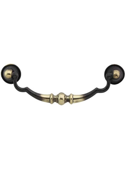 Oxford Cabinet Pull - 3 3/4 inch Center-to-Center in Dark Antique Brass.